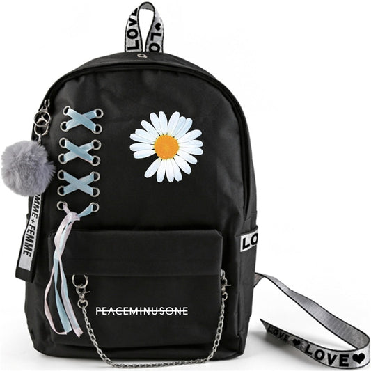 Daisy Bigbang Around The Same Style Backpack With Ribbons Korean Backpack Students Large Capacity, Bigbang, G-Dragon