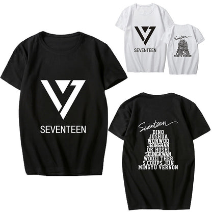 SEVENTEEN clothes Cui Shengzhe Li Zhixun with the same surrounding short sleeve T-shirt student men's and women's summer clothes, #nelvkpop #kpopuniverse