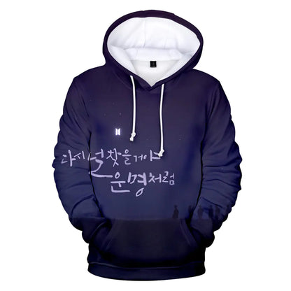 BTS Hoodie - Digital Print 3D Fashion Sweatshirt