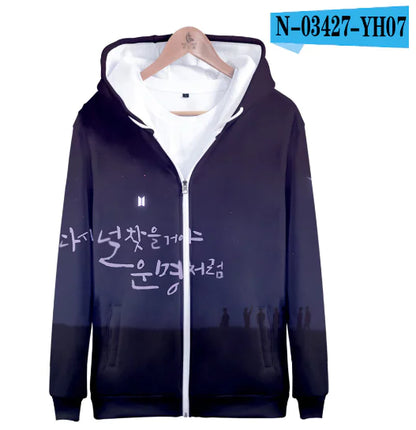 BTS Hoodie - Digital Print 3D Fashion Sweatshirt
