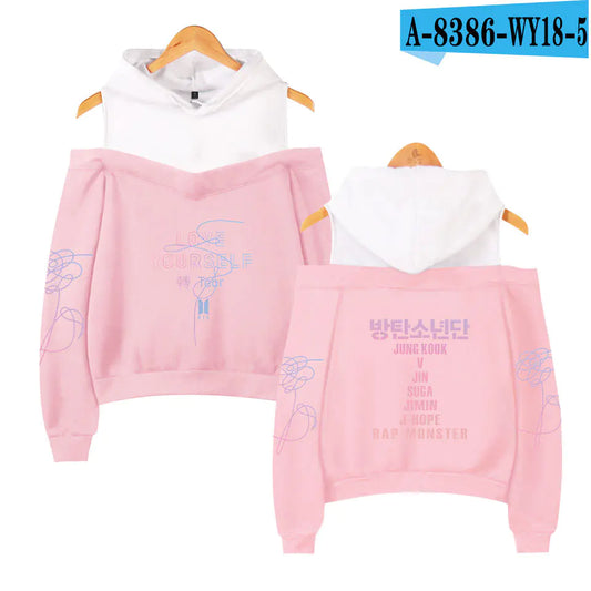 BTS New Album Hoodie with Shoulder Cutouts